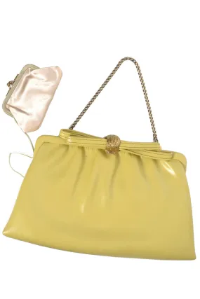 After Five Buttery Yellow Vintage Handbag Clutch