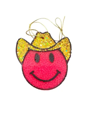 Air Freshener  Pink Happy Face Gold Hat