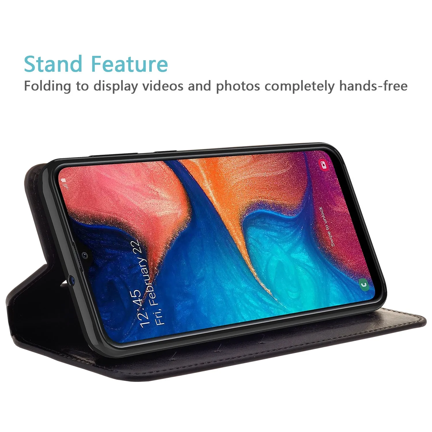 Alcatel 3V (2019) Case, 3V (2019) Wallet Case, Pu Leather Wallet Case [Kickstand] with ID & Credit Card Slots for 3V (2019)  - Black