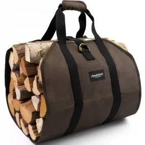 Amagabeli Firewood Carrier Waxed Canvas Log Carrier Bag Indoor Fireplace Log Holder Storage Tote Model Number BG290