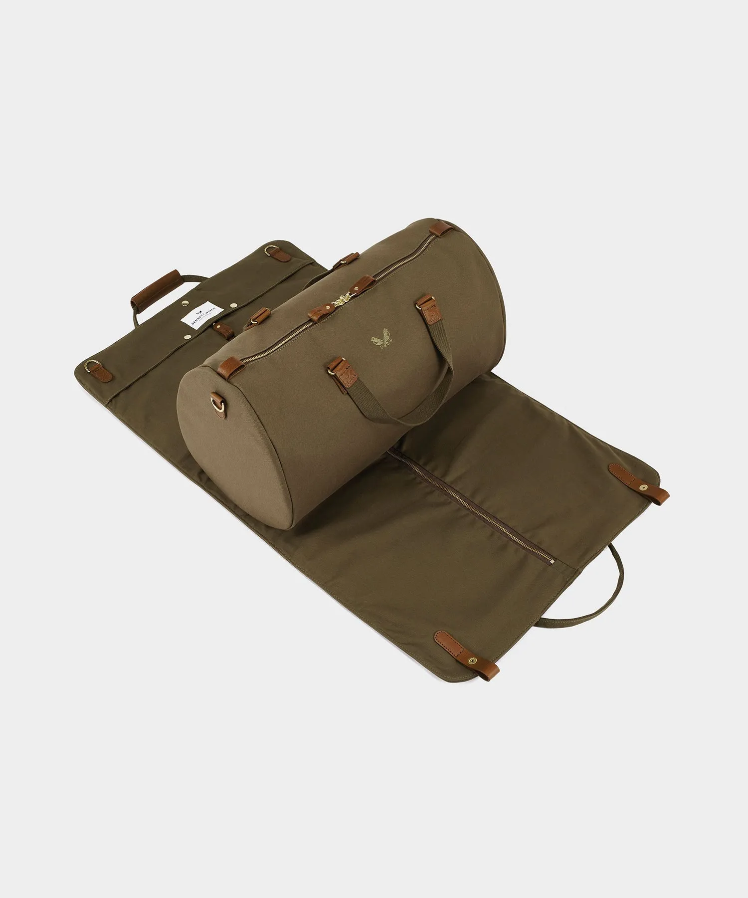 Bennett Winch Canvas Suit Carrier Holdall in Olive