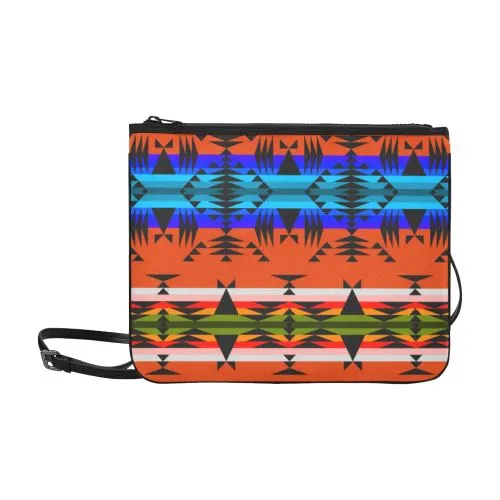 Between the Mountains Orange Slim Clutch Bag