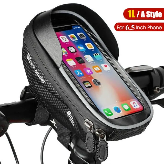 Bicycle Bag High Quality EVA Waterproof Top Tube Bike Bag Touchscreen Cell Mobile Phone Bag 6.0-7.2 inch Phone Case