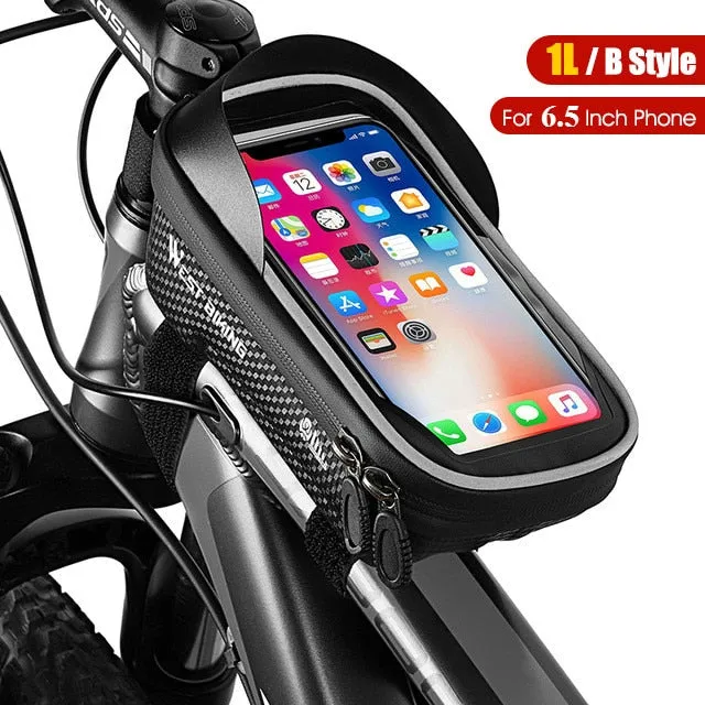 Bicycle Bag High Quality EVA Waterproof Top Tube Bike Bag Touchscreen Cell Mobile Phone Bag 6.0-7.2 inch Phone Case