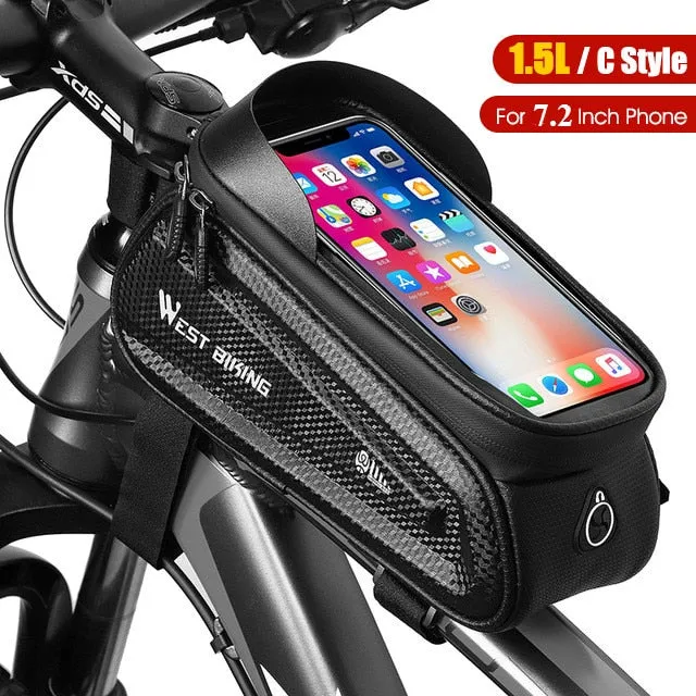 Bicycle Bag High Quality EVA Waterproof Top Tube Bike Bag Touchscreen Cell Mobile Phone Bag 6.0-7.2 inch Phone Case