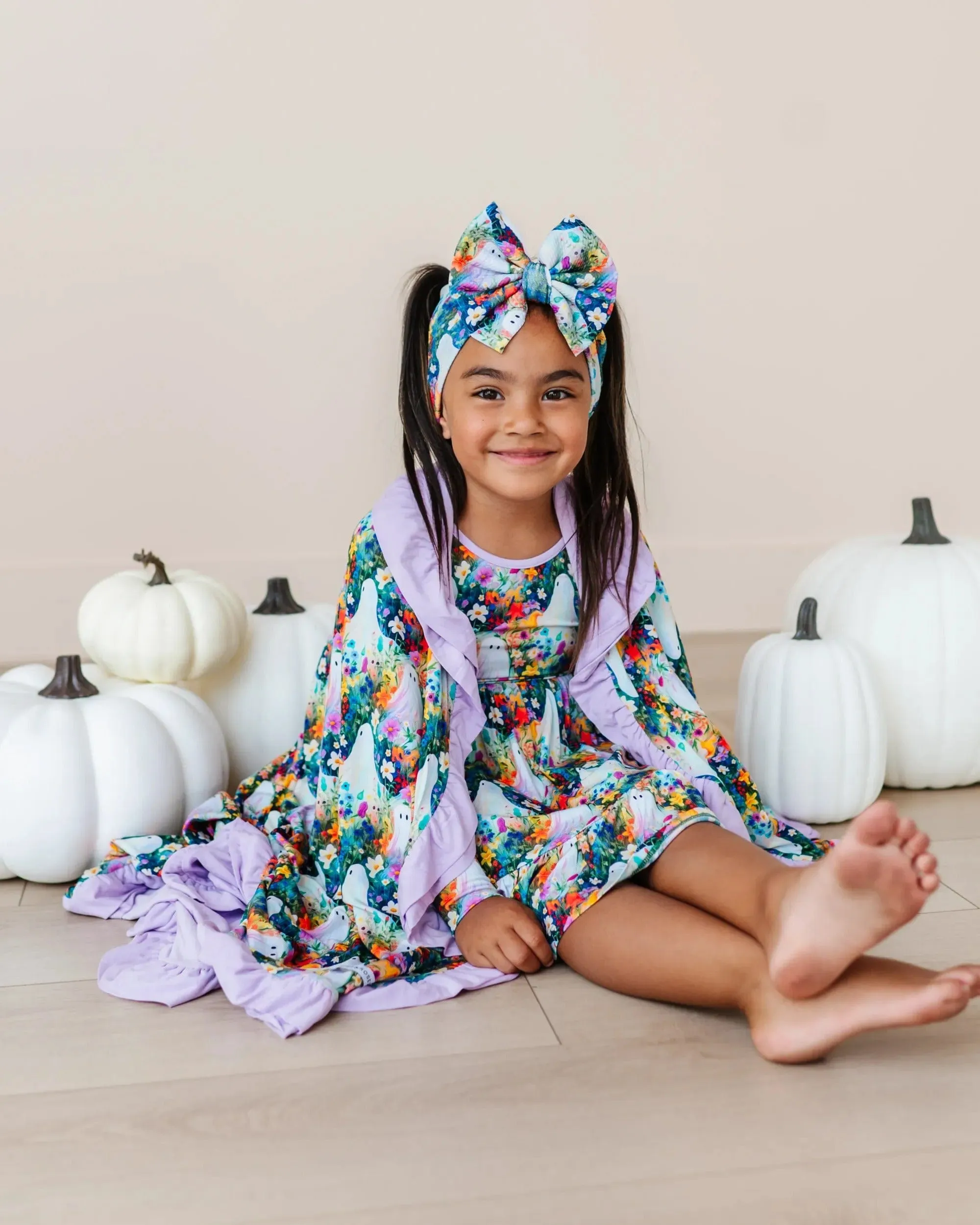 Boo-tiful Blooms Ruffle Bum Bum Blanket