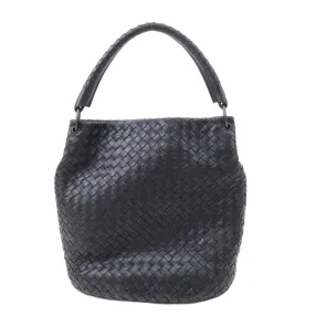 BOTTEGA VENETA Intrecciato Leather Shoulder Bag black 255690