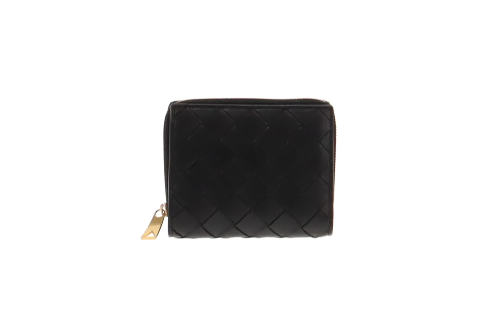 Bottega Veneta Small Intrecciato Compact Wallet Black