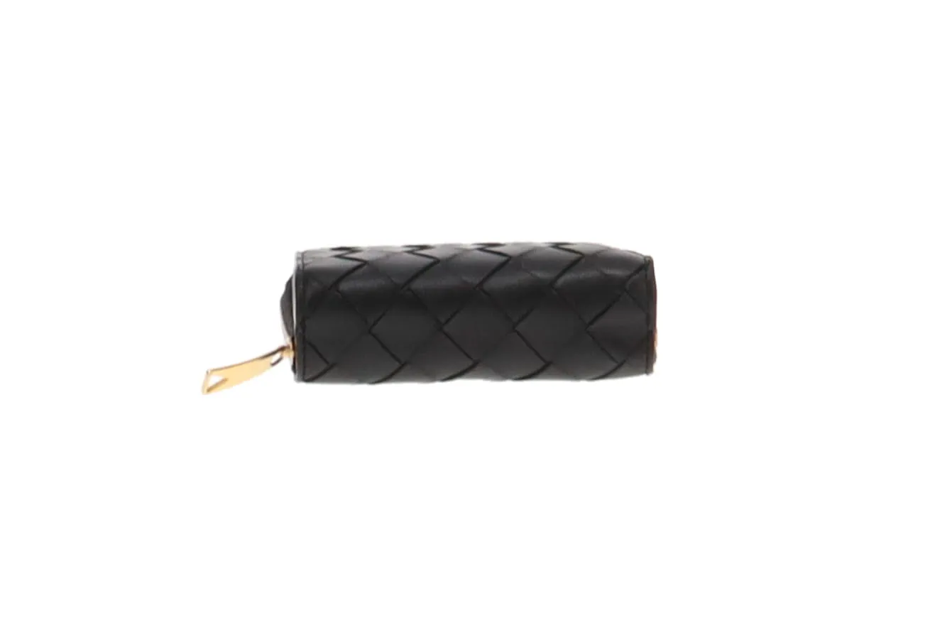 Bottega Veneta Small Intrecciato Compact Wallet Black