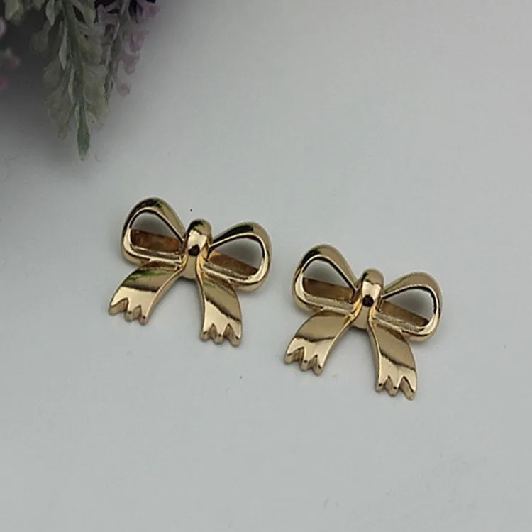 Bowknot Purse Label 1/10pcs Bag Hardware Charm Rose Gold Silver Black Handmade Purse Handbag Making Metal Decoration 30mm Wholesale Supplies