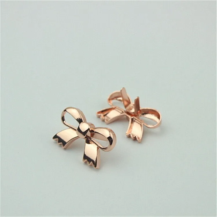 Bowknot Purse Label 1/10pcs Bag Hardware Charm Rose Gold Silver Black Handmade Purse Handbag Making Metal Decoration 30mm Wholesale Supplies