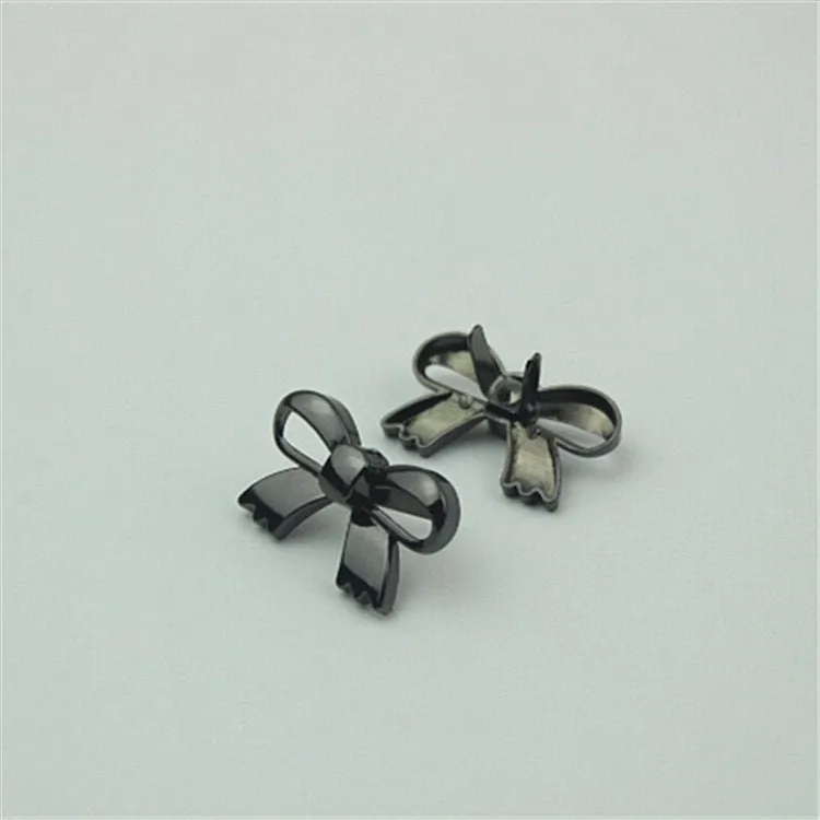 Bowknot Purse Label 1/10pcs Bag Hardware Charm Rose Gold Silver Black Handmade Purse Handbag Making Metal Decoration 30mm Wholesale Supplies