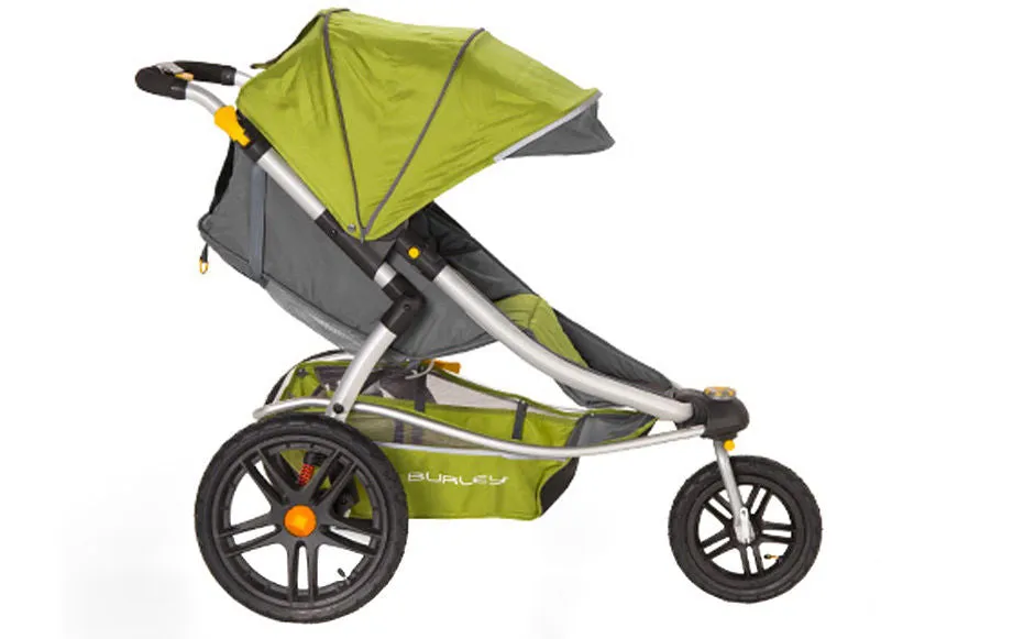 BURLEY SOLSTICE STROLLER JOGGER, BUGGY, PUSHCHAIR GREEN   SUSPENSION RRP £399.99