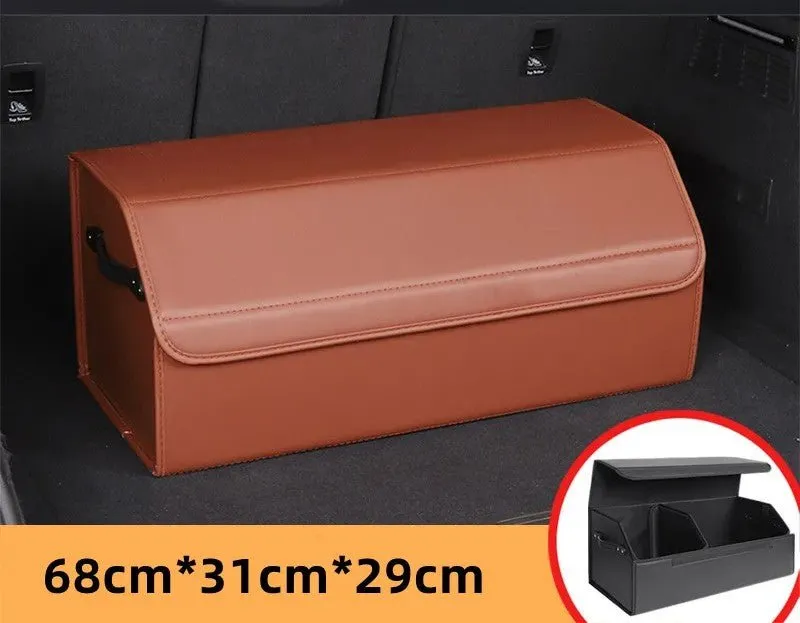 Car Trunk Organizer – Transform Your Vehicle with This Stylish Multi-Functional Leather Storage Bag for Effortless Tidying and Tool Management