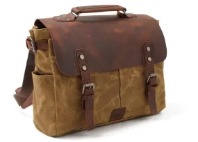 Casual Canvas Travel Messenger Bag-Brown