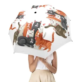 Cat Umbrella Semi-Automatic Foldable