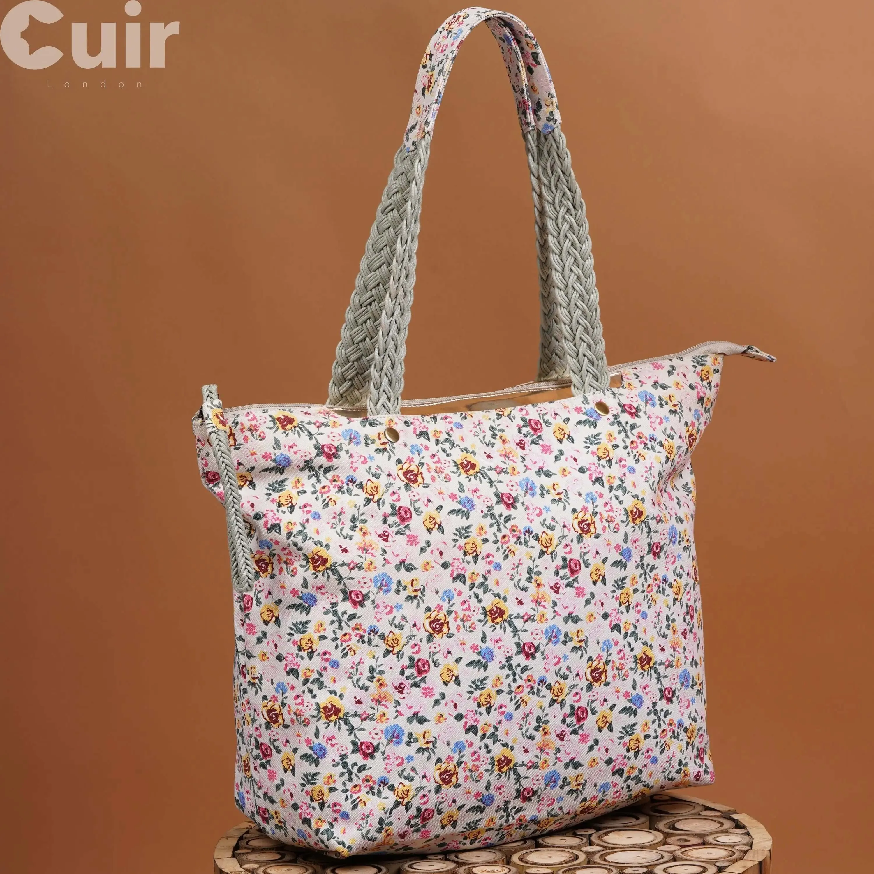 Charming Flower Printed Small Canvas Bag