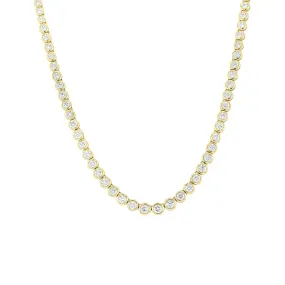 Classic Bezel Tennis Diamond Necklace 4 3/4ct