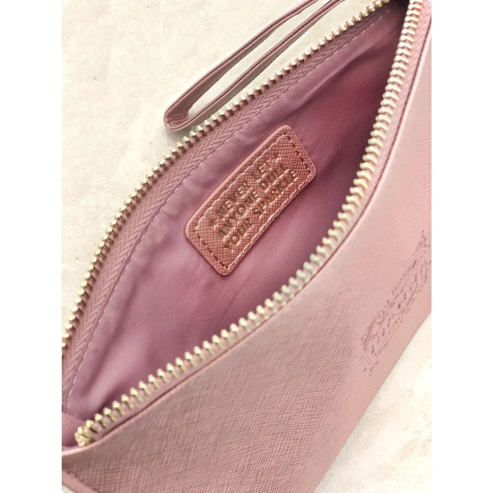 Clutch Bag With Handle & Embossed Text "Danielle"