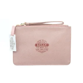 Clutch Bag With Handle & Embossed Text "Kelly"