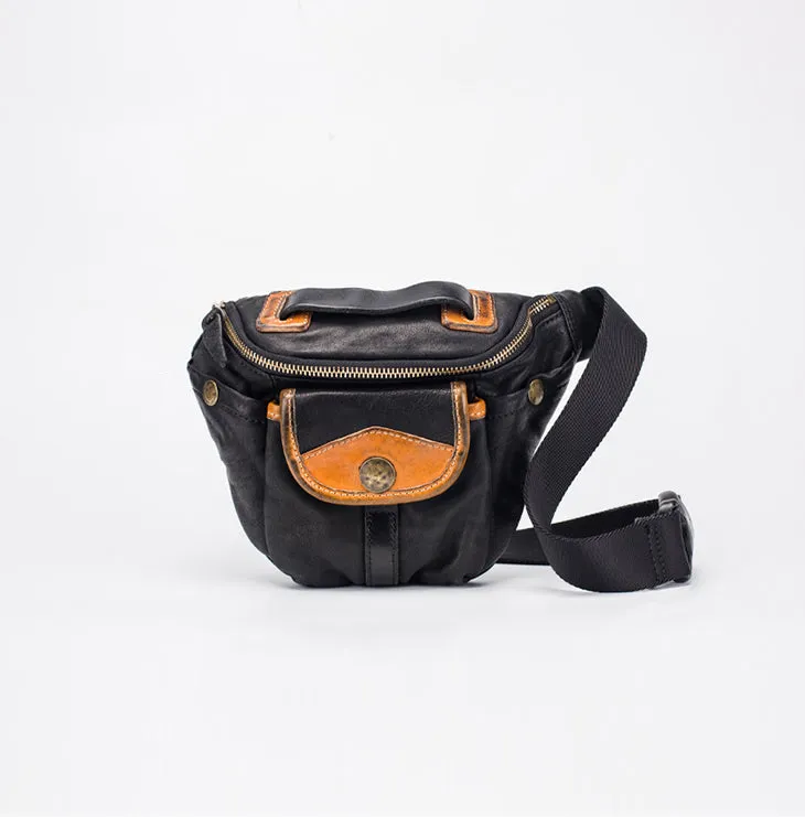 Cool Ladies Leather Chest Sling Bag Waist Bag For Women