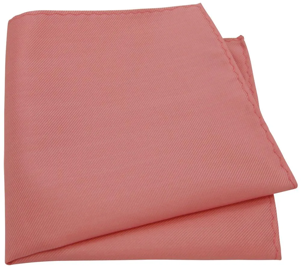 Coral Twill Pocket Square