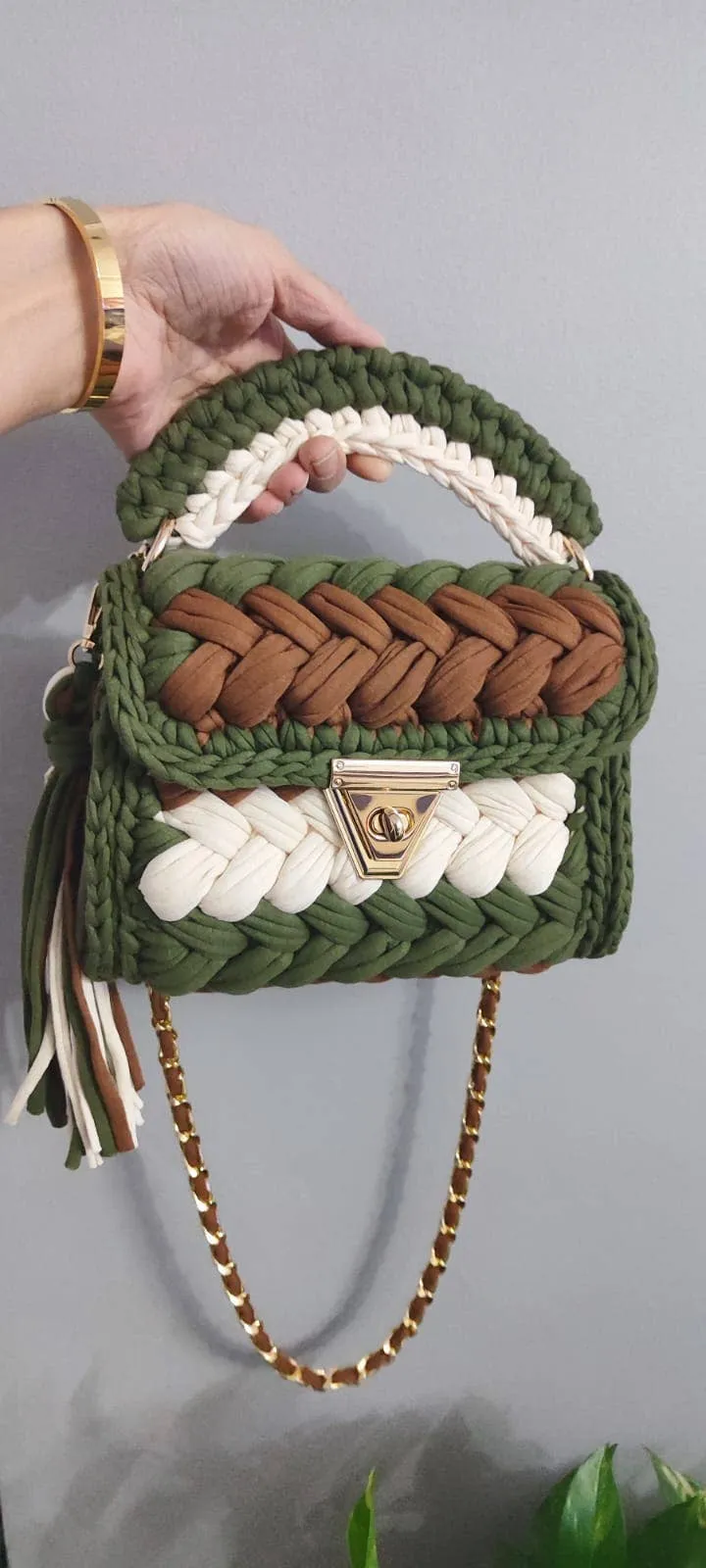 Crochet Clutch Bag Green