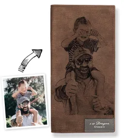 Custom Photo Wallet | Bifold Long Style Wallet-Coffee