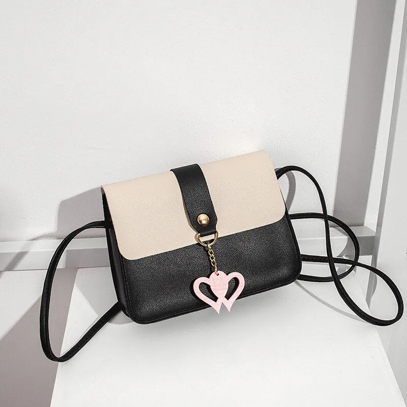 Darianrojas Fashion Simply PU Leather Crossbody Bag For Women Summer Solid Color Shoulder Messenger Bag Lady Pendant Travel Small Handbag