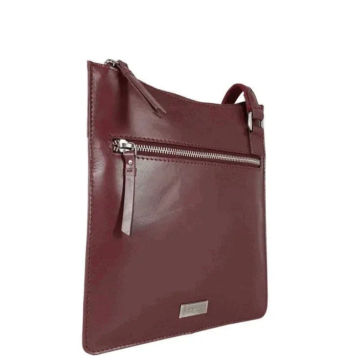 Designer Burgundy Leather Shoulder Bag