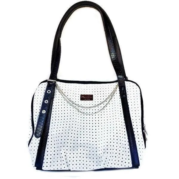 Diamond Cut Dog Carrier White