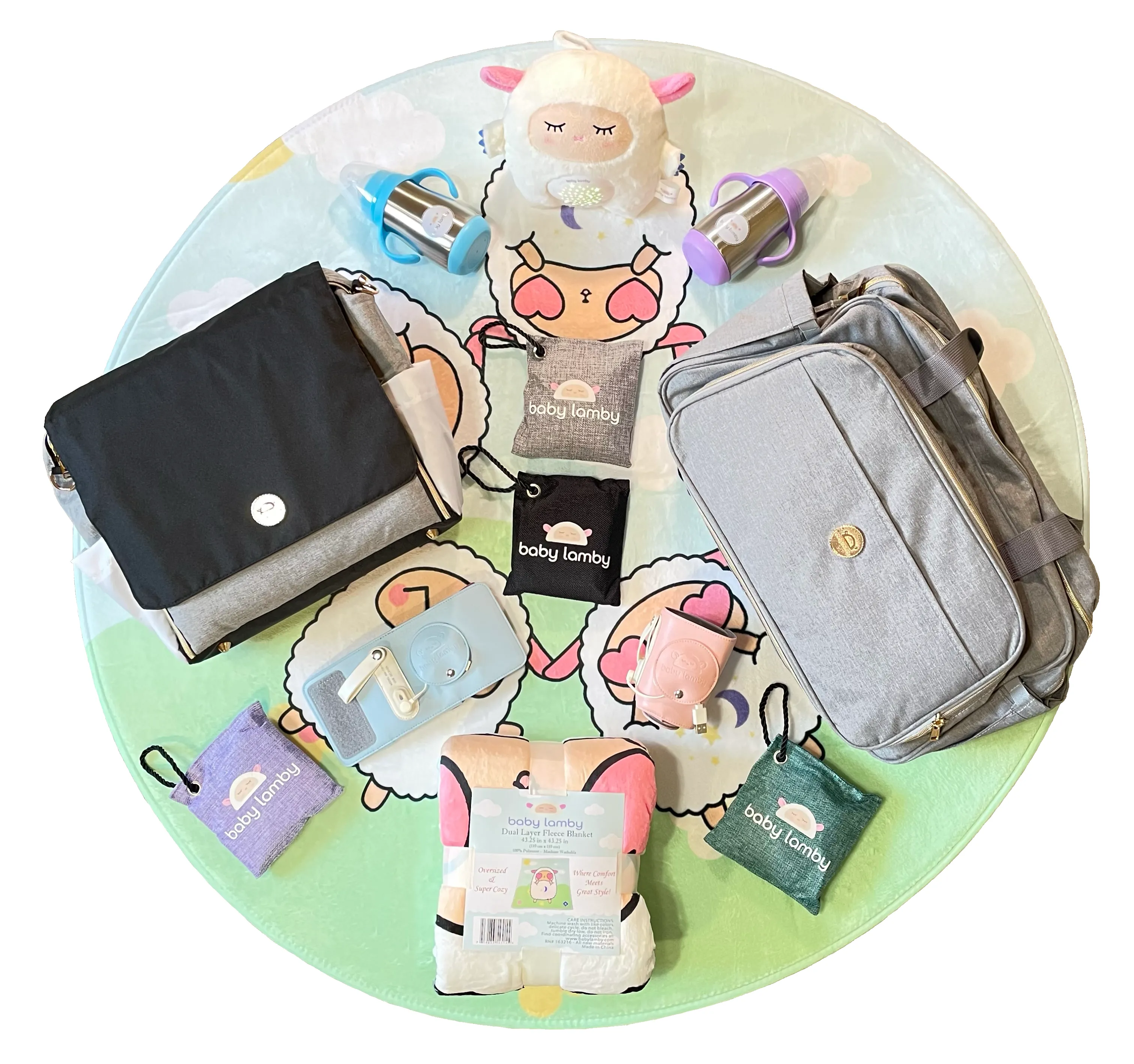 Essential Baby Lamby Diaper Bag with Changing Pad, Strap Belts, USB Pocket & more