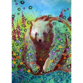 Fireweed Bear Panel 45x60" | Dawn Gerety's Alaska