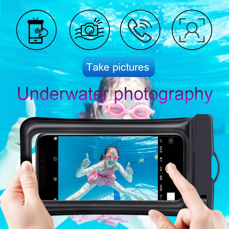 Floating Airbag Waterproof Swim Bag Beach Travel Phone Case For iPhone 11 12 13 14 Pro Max Samsung S23 S22  Cover