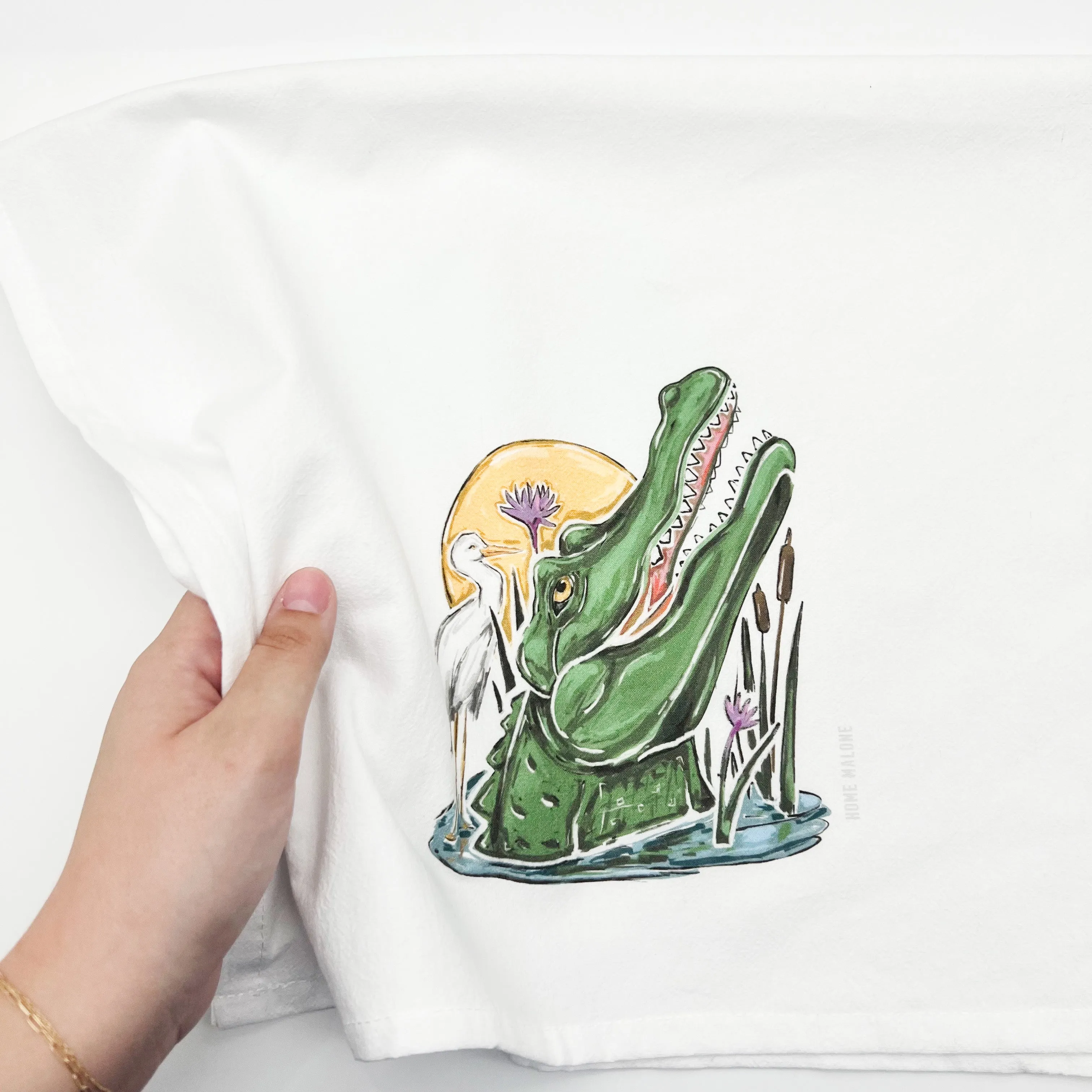 Gator Sunset Tea Towel