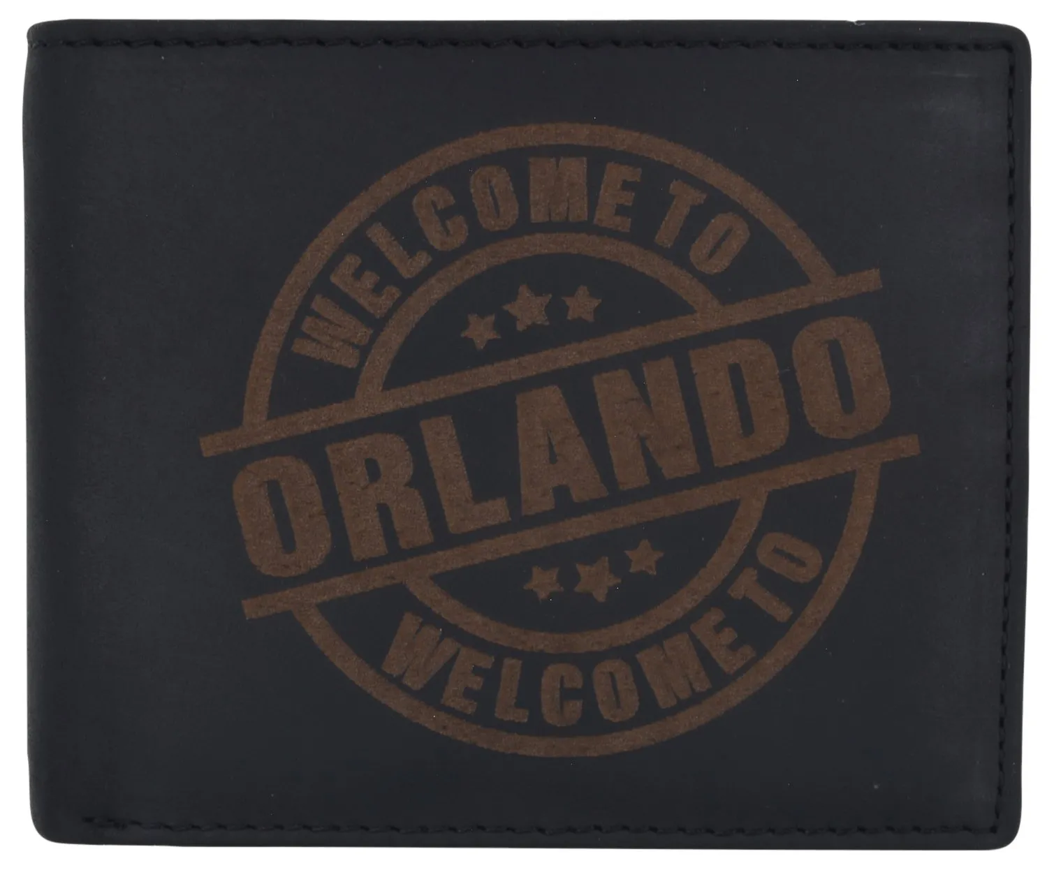 Genuine Leather Bifold Welcome to Orlando RFID Men's Wallet /53HTC Orlando 1