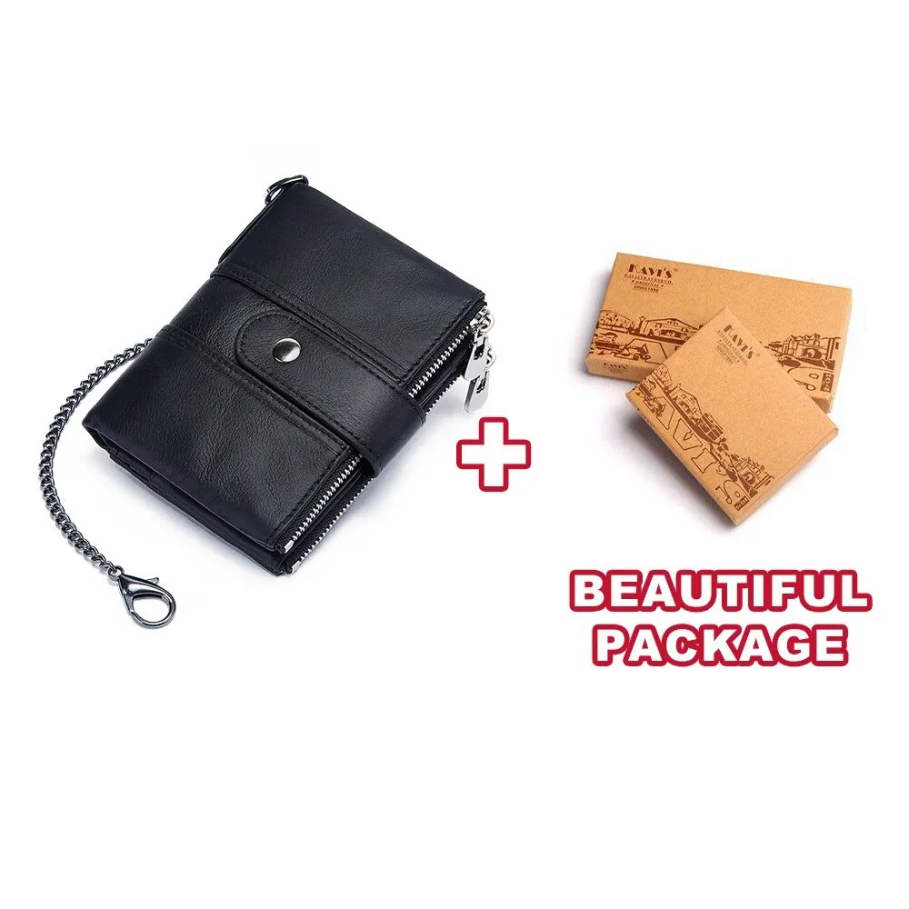 Genuine Leather Rfid Unisex Wallet / Short Mini Cash And Card Portomonee