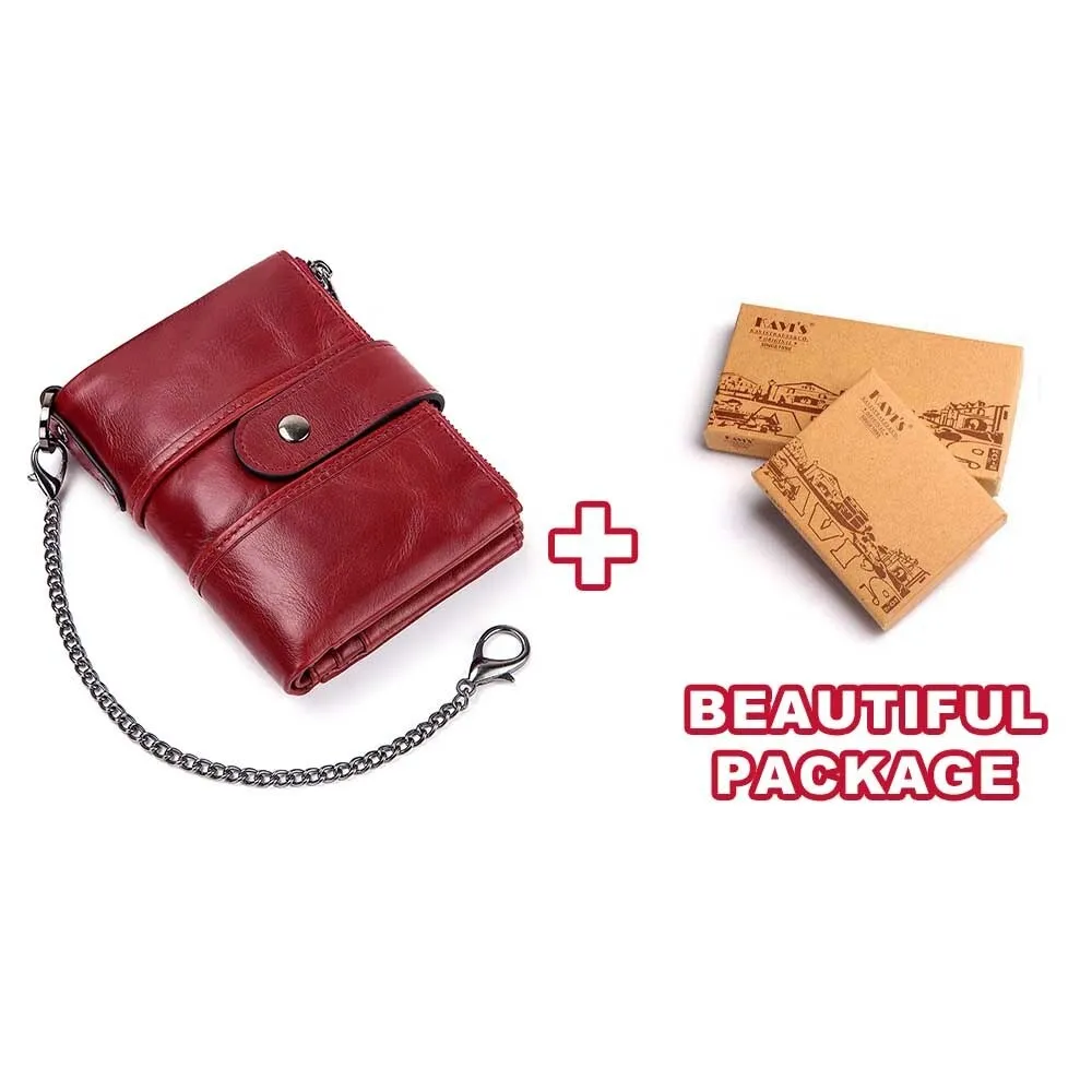 Genuine Leather Rfid Unisex Wallet / Short Mini Cash And Card Portomonee