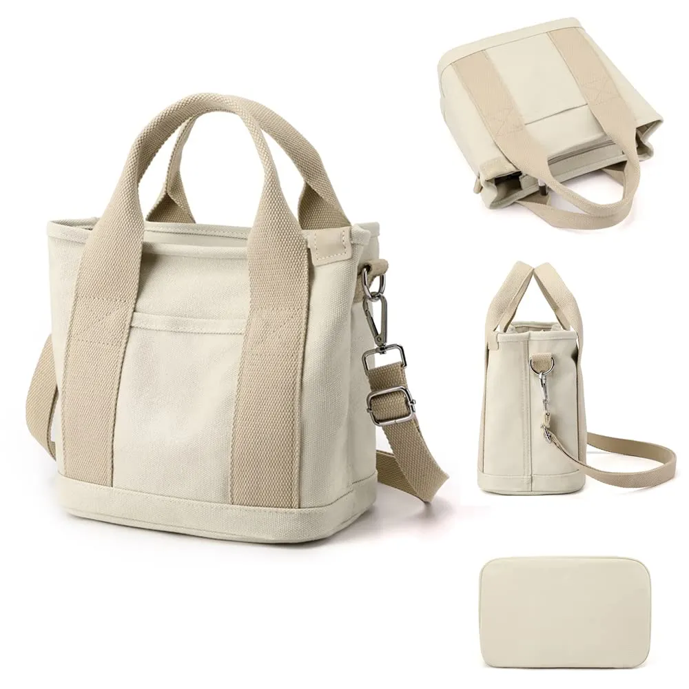 Handbag with Zipper Women Canvas Bag Top Handle Satchel Bags Shoulder Bag