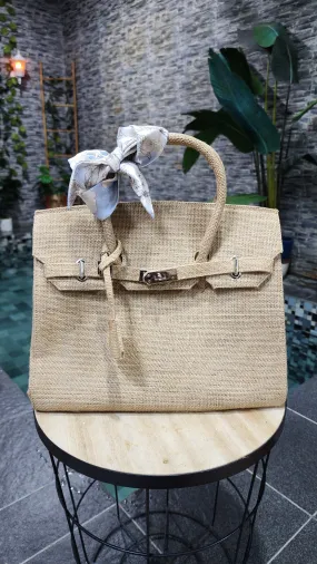 Handmade burlap / jute bag, Medium size (35cm)_style 5