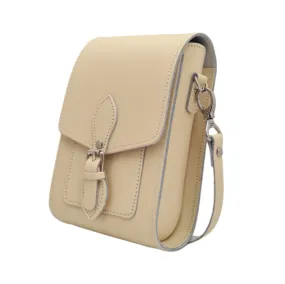 Handmade Leather Festival Phone Bag - Cream