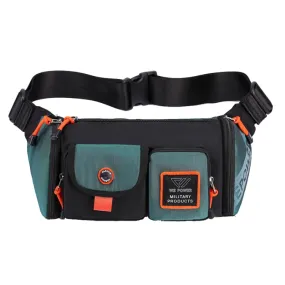 HAOSHUAI 5601 Men Leisure Waterproof Chest Bag Messenger Large Capacity Commute Bag(Dark Green)