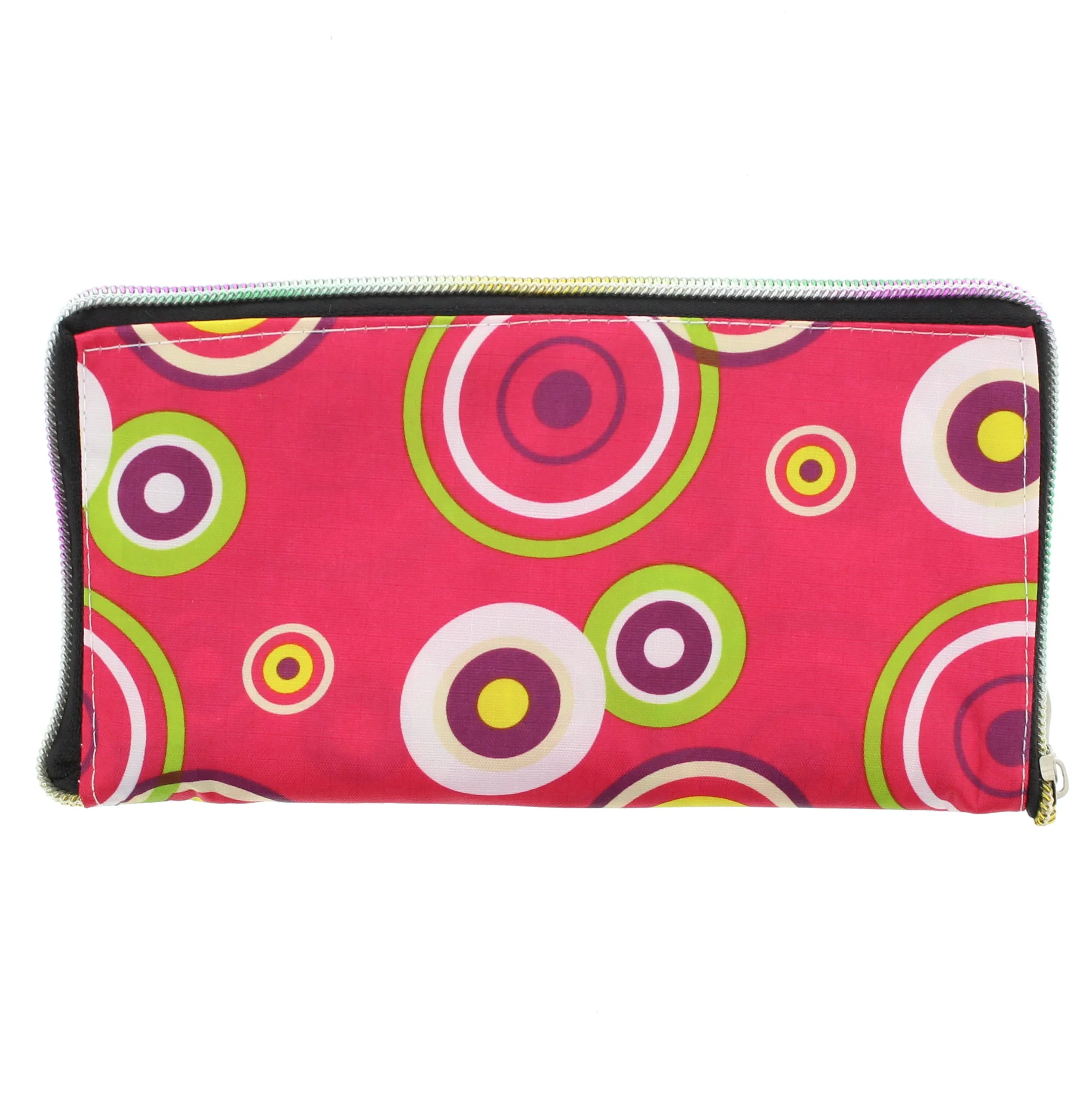 Heavy Duty Concentric Circles Pink Shopping Bag in Zip Wallet