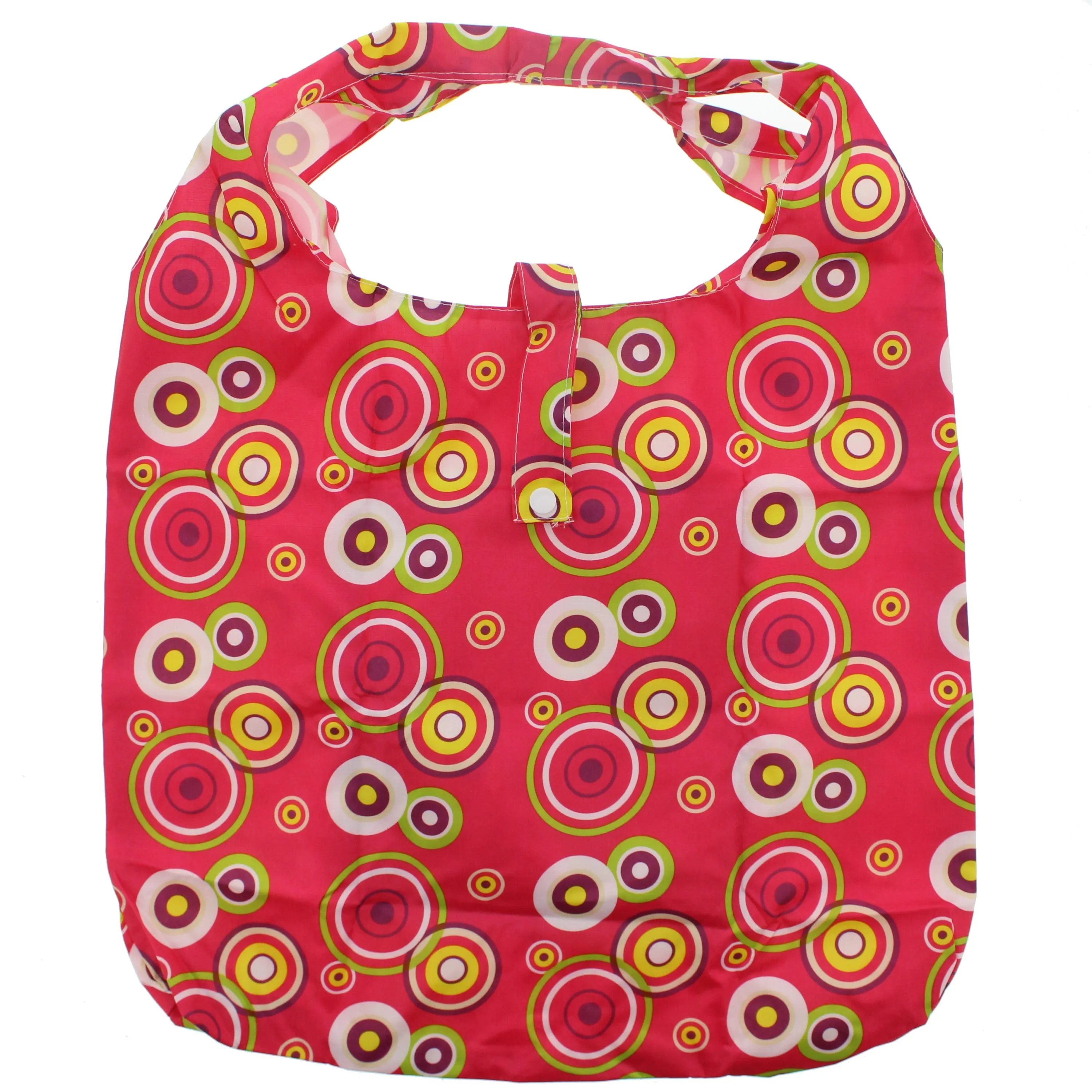 Heavy Duty Concentric Circles Pink Shopping Bag in Zip Wallet