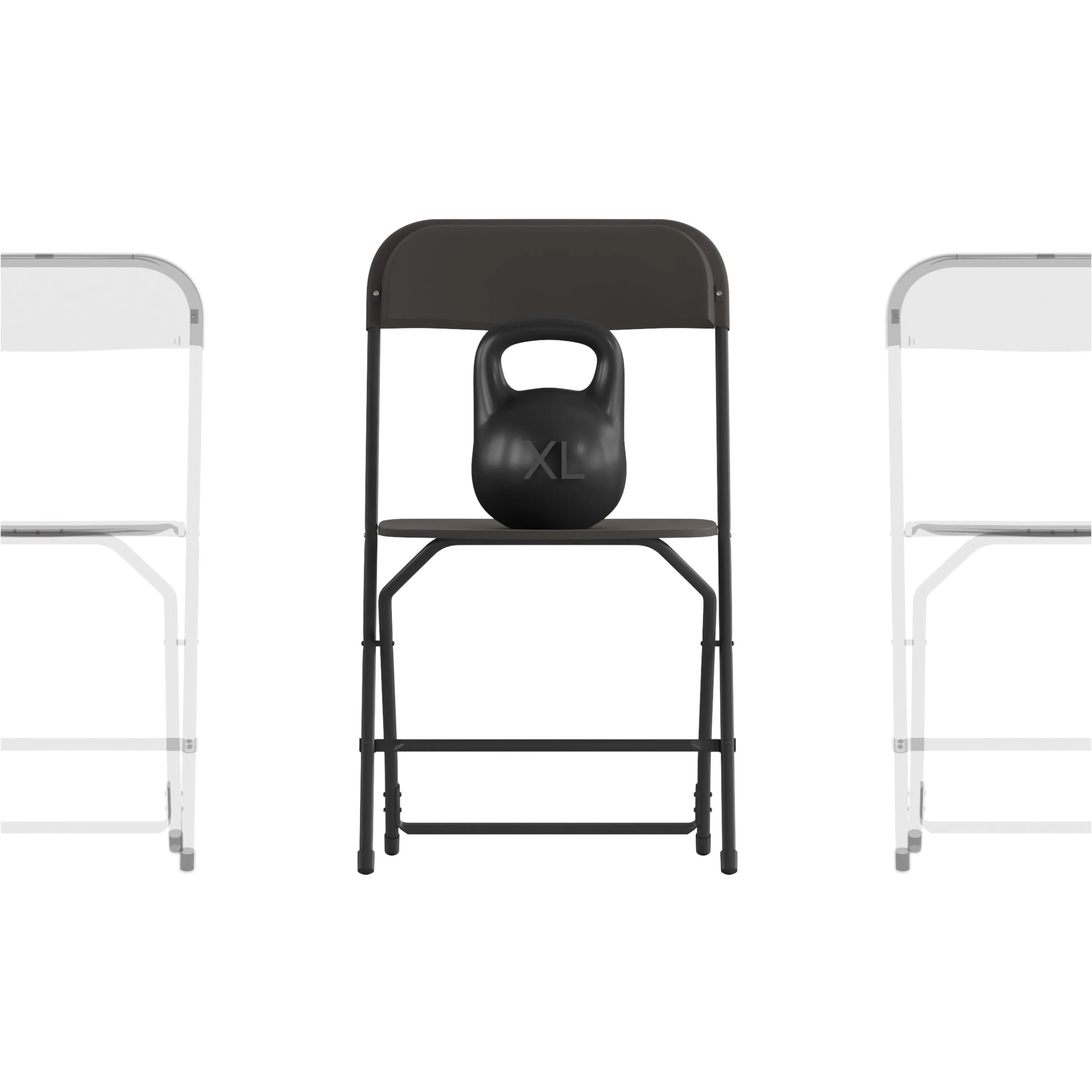 Hercules Big and Tall Commercial Folding Chair - Extra Wide 650LB. Capacity - Durable Plastic - 4-Pack