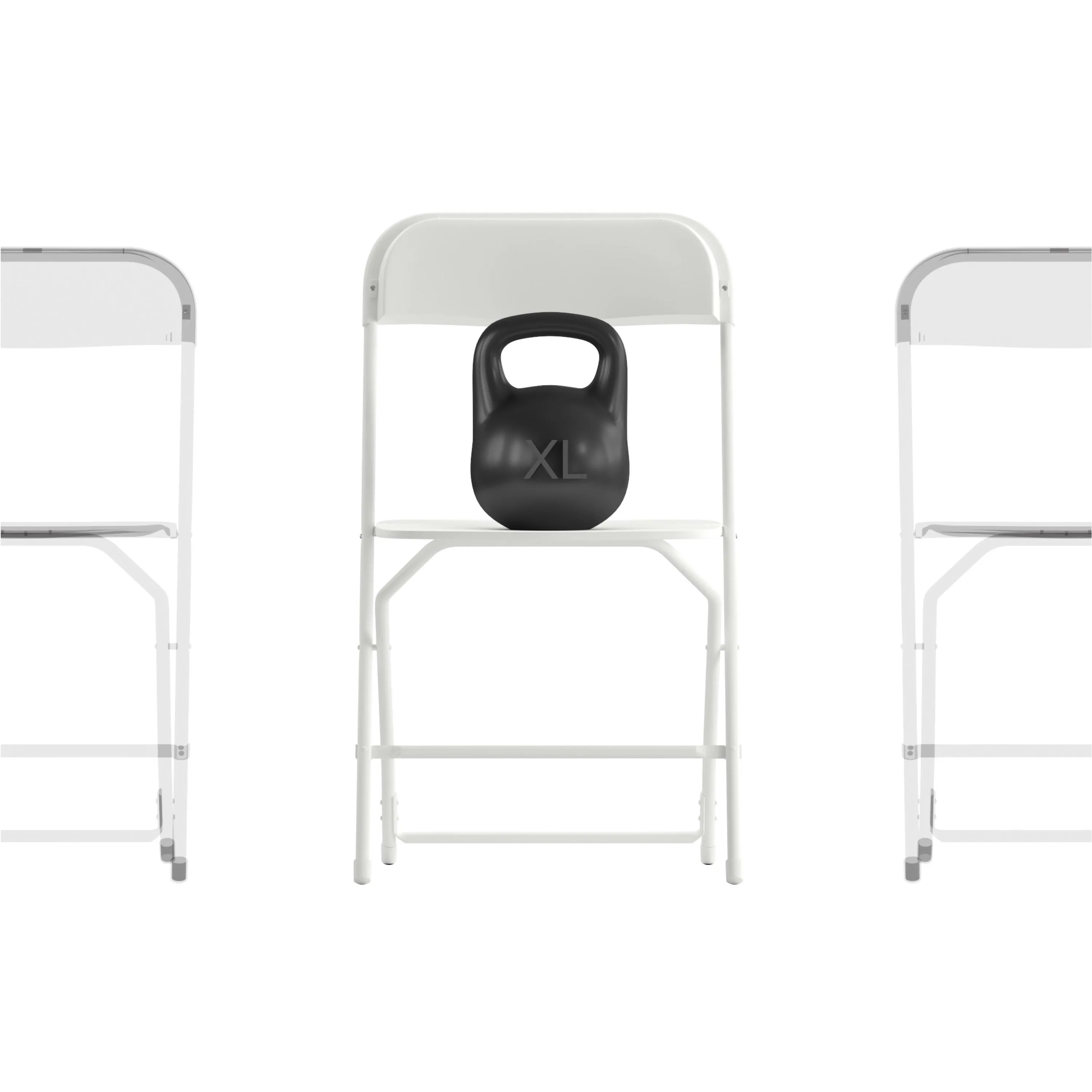 Hercules Big and Tall Commercial Folding Chair - Extra Wide 650LB. Capacity - Durable Plastic - 4-Pack