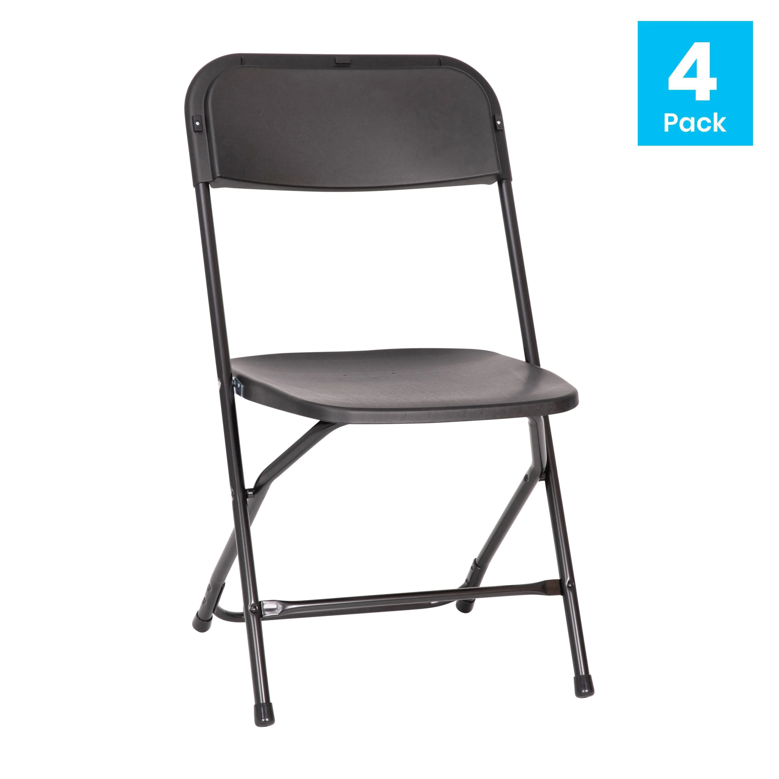 Hercules Big and Tall Commercial Folding Chair - Extra Wide 650LB. Capacity - Durable Plastic - 4-Pack