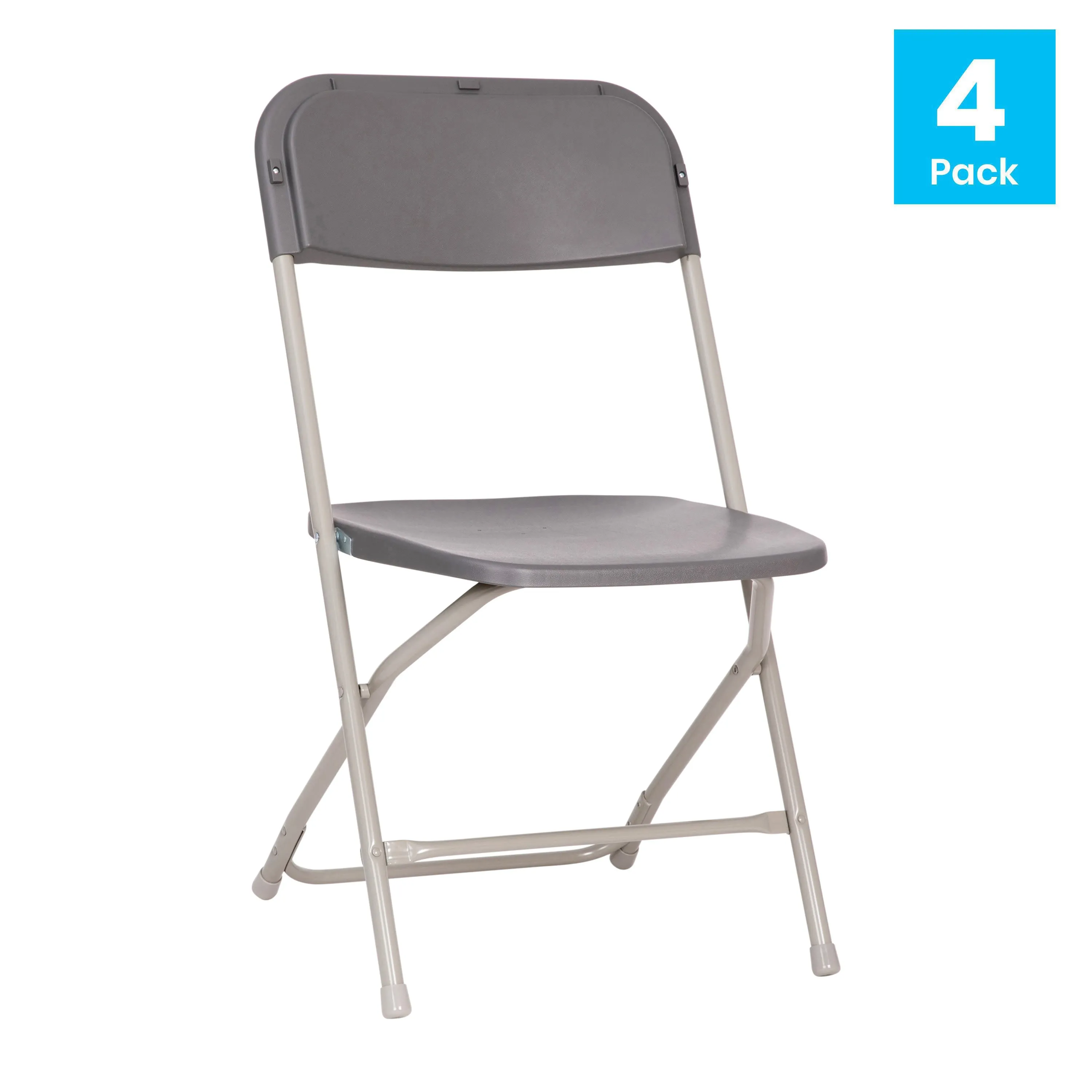 Hercules Big and Tall Commercial Folding Chair - Extra Wide 650LB. Capacity - Durable Plastic - 4-Pack