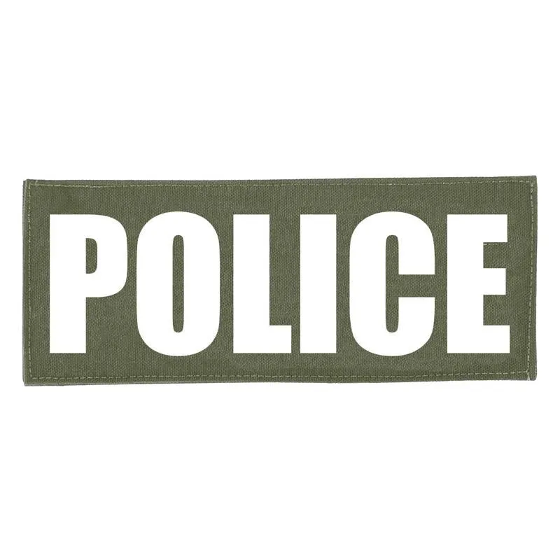 Highcom 4"x8" POLICE patch OD Green with White Letters