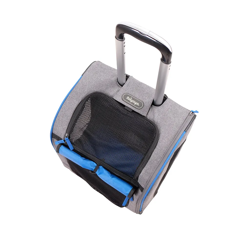 Ibiyaya New Liso Backpack Parallel Transport Pet Trolley - Slate/Sapphire